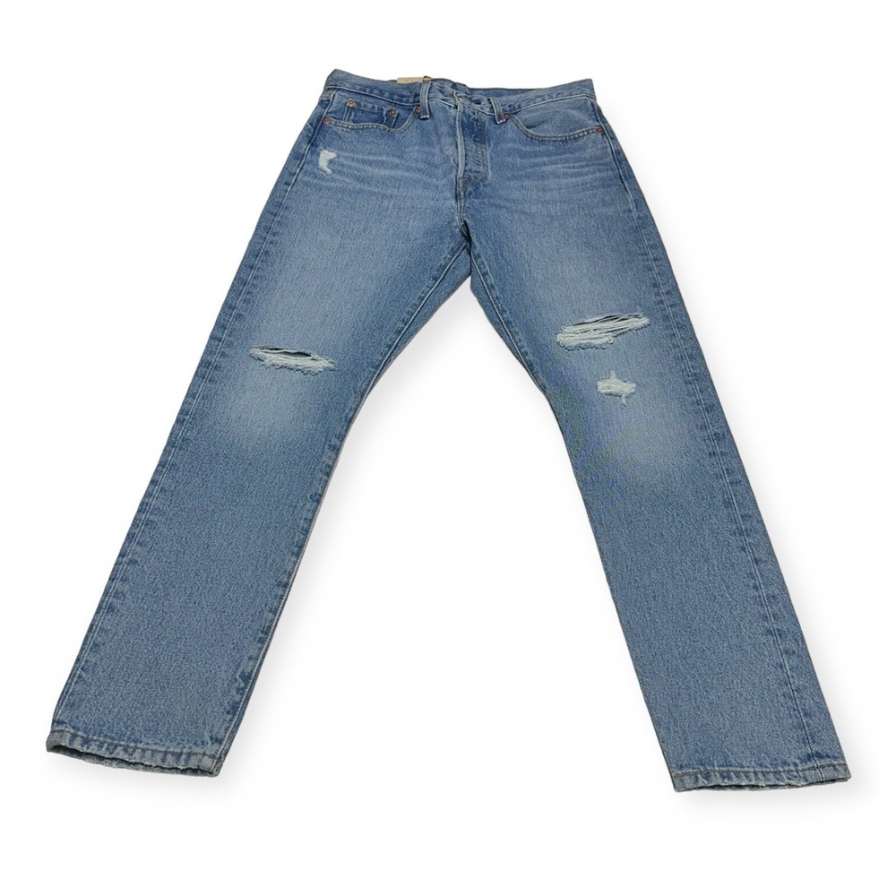NWT Levi's Women's 501 S Skinny Distressed Button Fly Denim Mom Blue Jeans 28x28